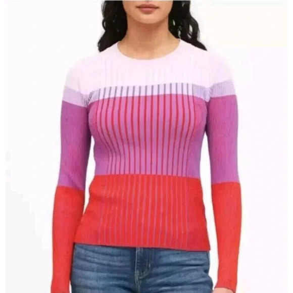Banana Republic Color-Blocked Sweater Small Multicolor Crew Neck Long Sleeve - Picture 1 of 10